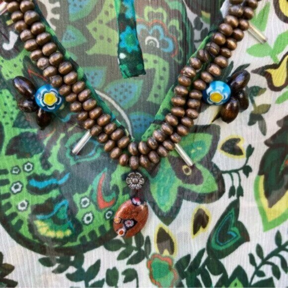 True Religion Women's Beachwear Multi Color Cover-Up Tunic w/Beaded Detail Sz M - Picture 5 of 9